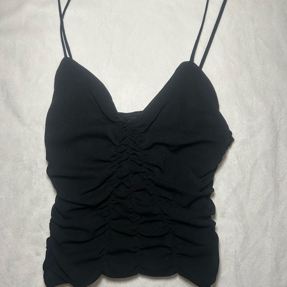 UO Mesh Ruched Tank - Picture 3 of 5